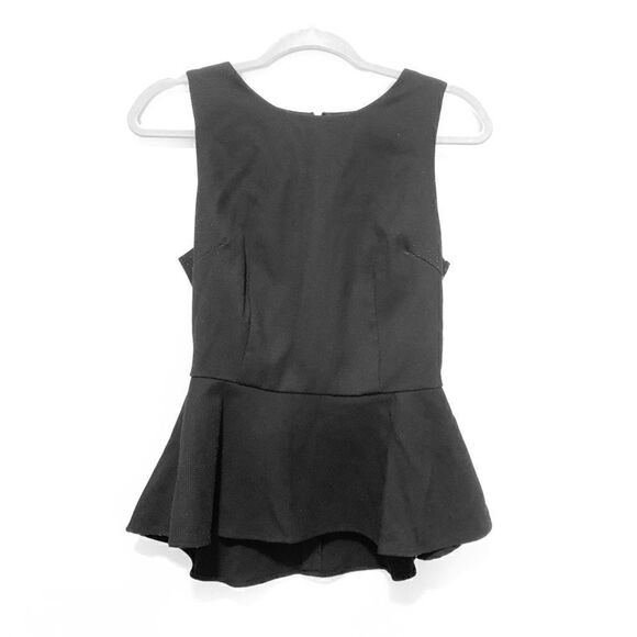 Black Forever 21 Peplum Blouse - Picture 1 of 5